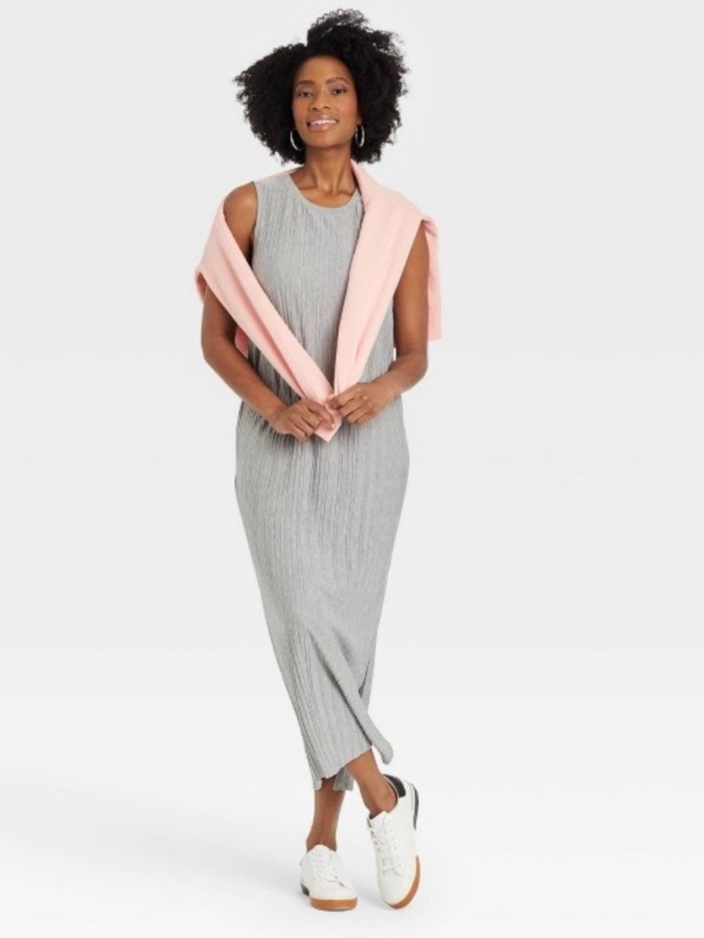 a new day Gray Ribbed Sleeveless Maxi Dress